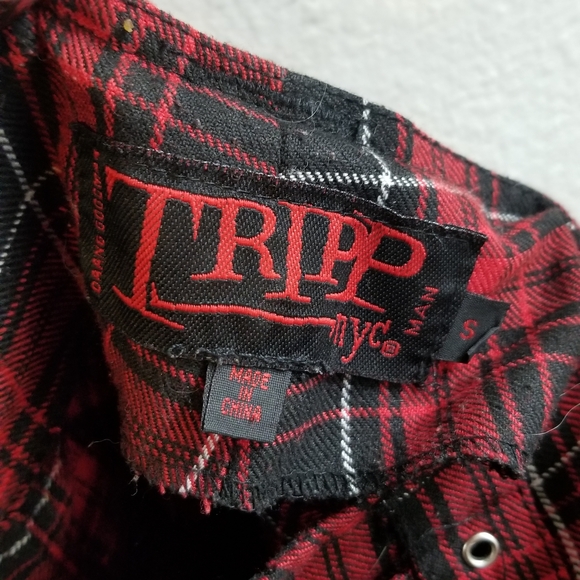 Tripp NYC Red and Black Plaid Skirt Set - Picture 2 of 3